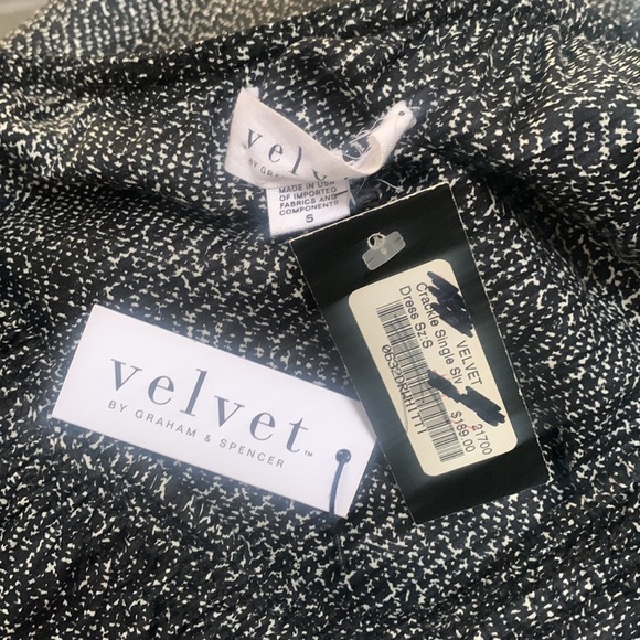 Anthropologie Velvet by Graham & Spencer Black Print One Shoulder Shift Dress S - Picture 11 of 16